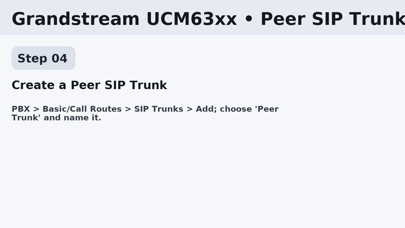 Navigate to SIP Trunks and add